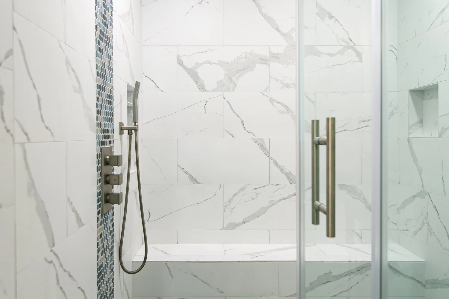 Perspective highlighting the new layout and flow from Bathroom Remodel — Powhatan Williamsburg Virginia by VanFleet Homes