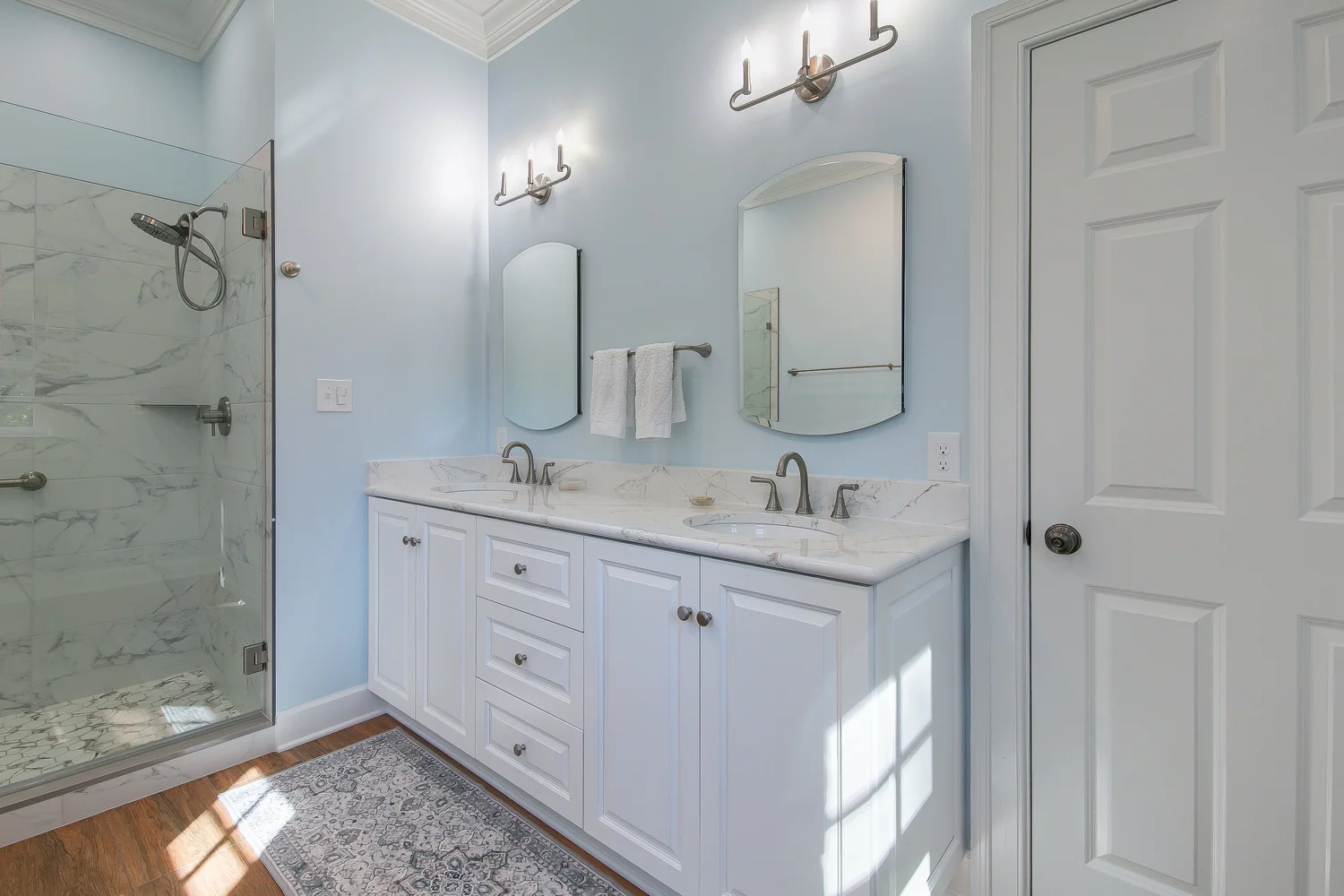 Closer perspective on the finish work from Bathroom Remodel — The Cove Williamsburg Virginia by VanFleet Homes