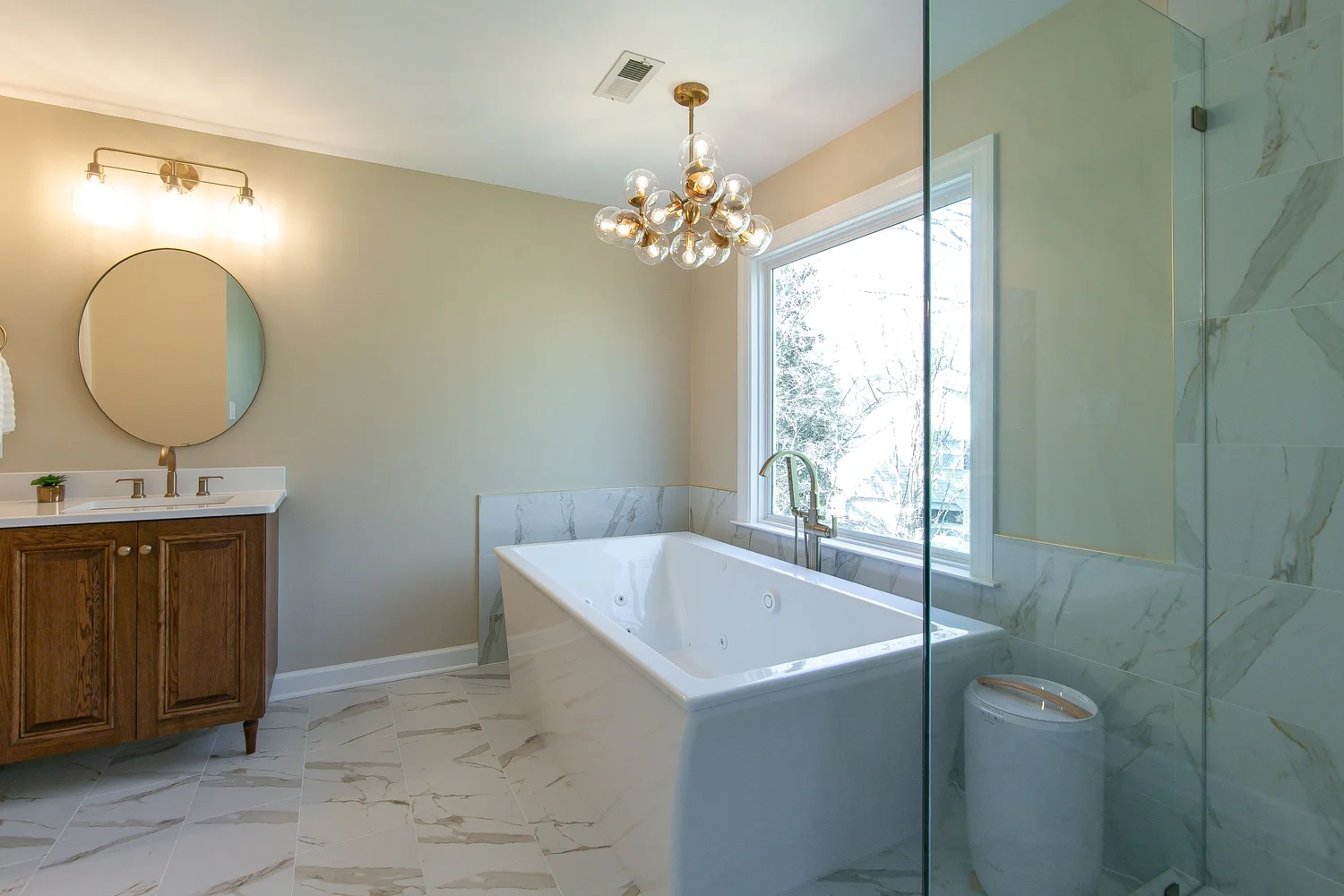 Perspective highlighting the new layout and flow from Bathroom Remodel — Windsor Forest Williamsburg Virginia — Project 1 by VanFleet Homes