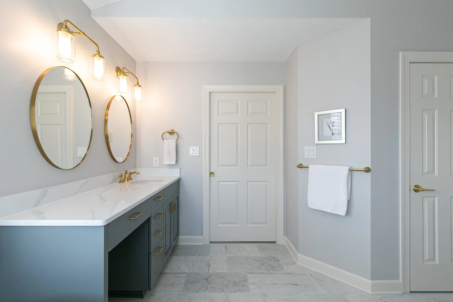 Perspective showing coordinated materials and finishes from Bathroom Remodel — Kiln Creek Yorktown Virginia — Project 1 by VanFleet Homes