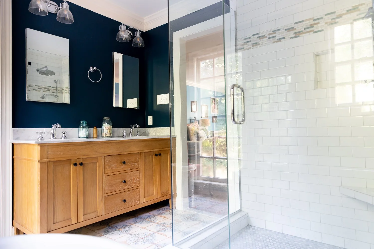Material and craftsmanship perspective from Bathroom Remodel — Multi-Bath Remodel Queenslake Williamsburg Virginia by VanFleet Homes
