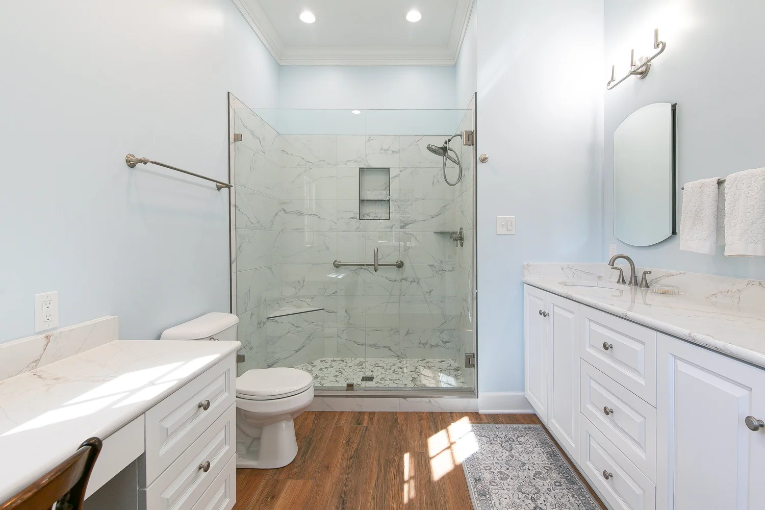 Wide view of the finished room from Bathroom Remodel — The Cove Williamsburg Virginia by VanFleet Homes