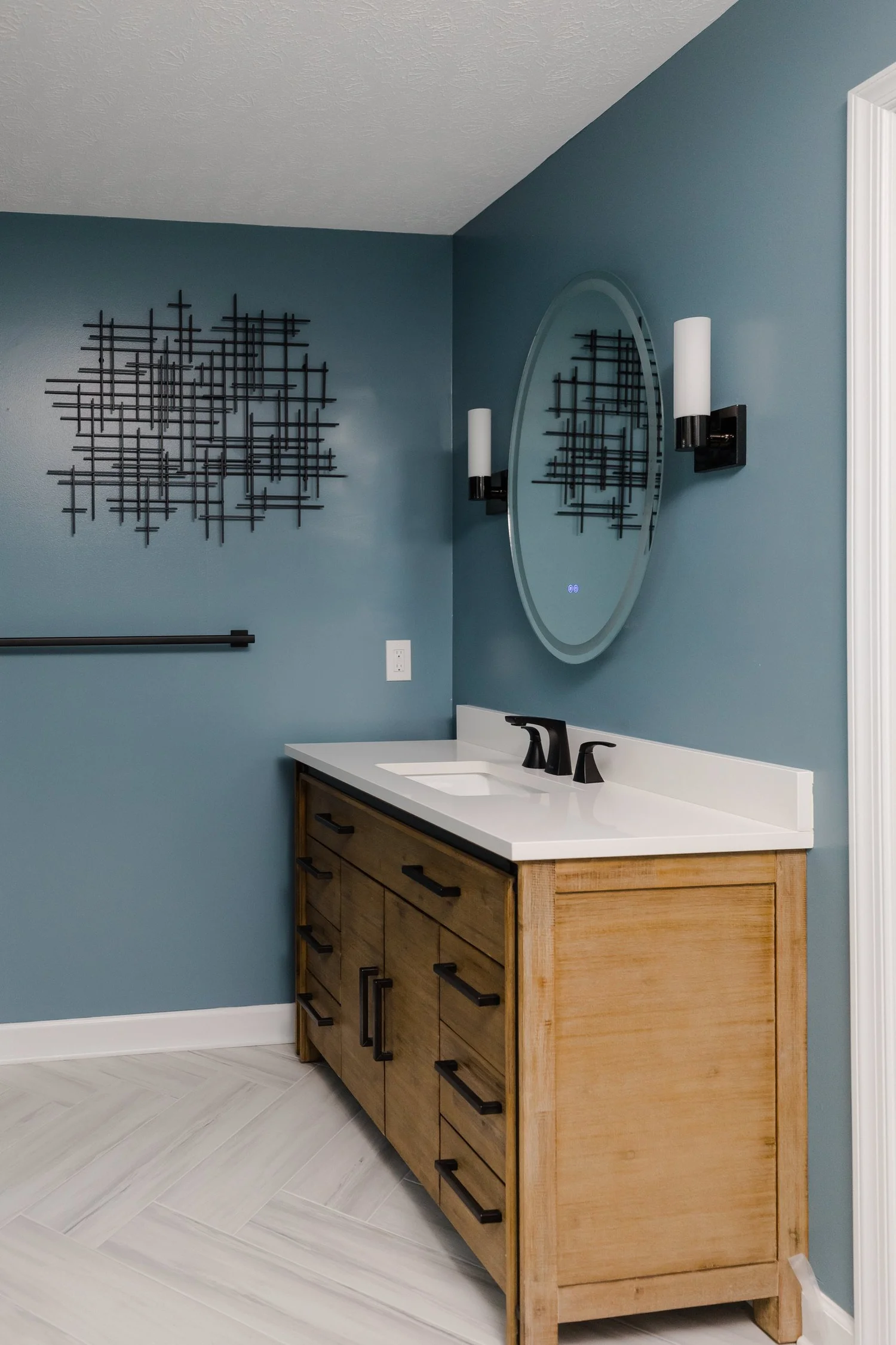 Detail-focused view of the completed remodel from Bathroom Remodel — Kiln Creek Newport News Virginia by VanFleet Homes