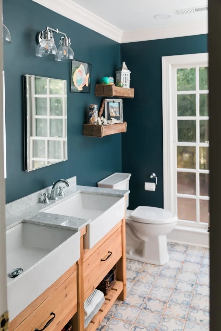 Closer view of the completed surfaces from Bathroom Remodel — Multi-Bath Remodel Queenslake Williamsburg Virginia by VanFleet Homes
