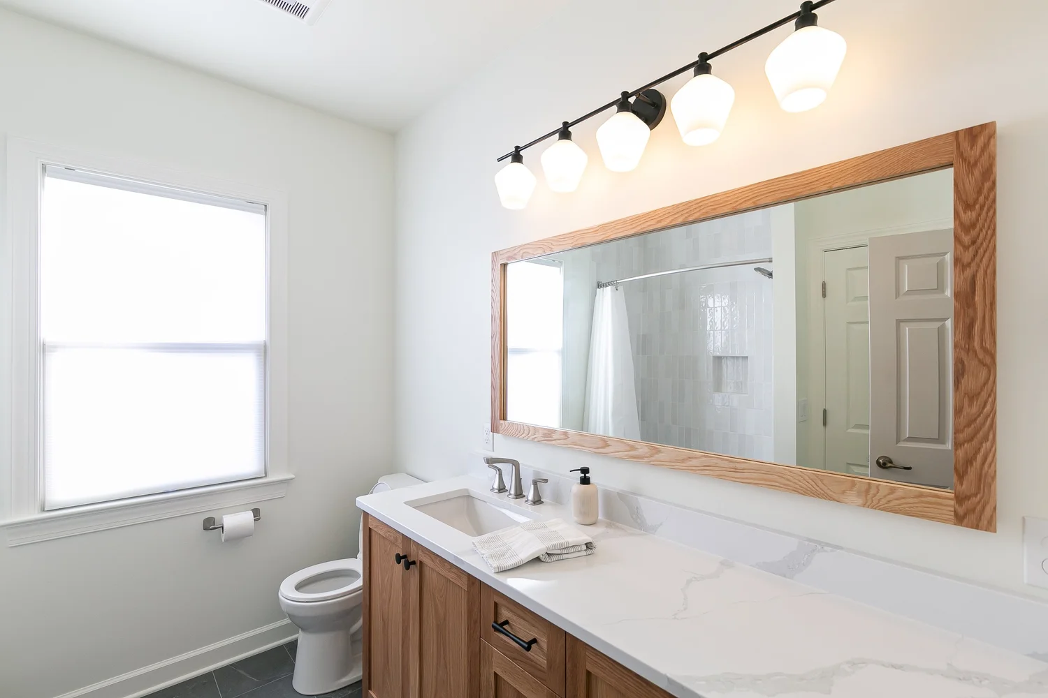 Alternate perspective across the renovated space from Bathroom Remodel — Holly Grove Williamsburg Virginia by VanFleet Homes