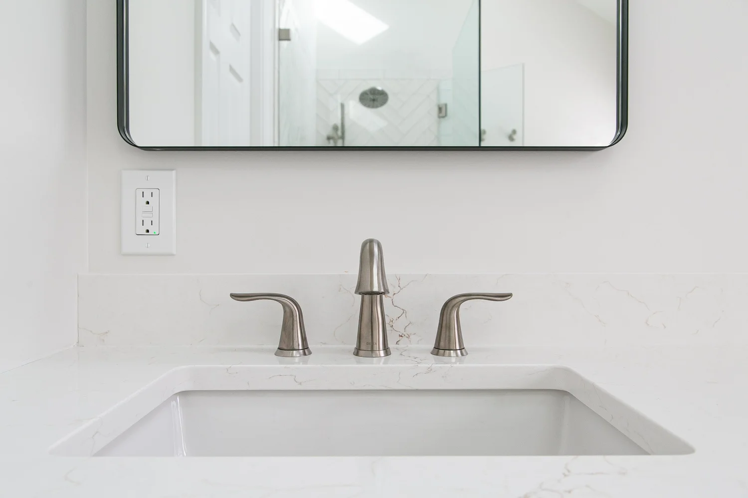 Detail-focused view of the completed remodel from Bathroom Remodel — Windsor Forest Williamsburg Virginia — Project 2 by VanFleet Homes