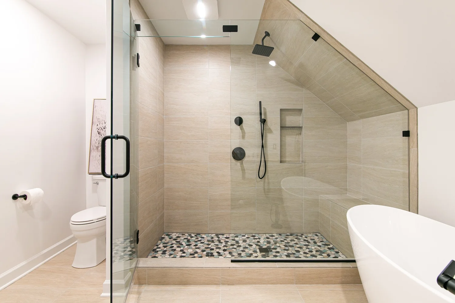 Wide view of the finished room from Bathroom Remodel — Kingsmill Williamsburg Virginia by VanFleet Homes