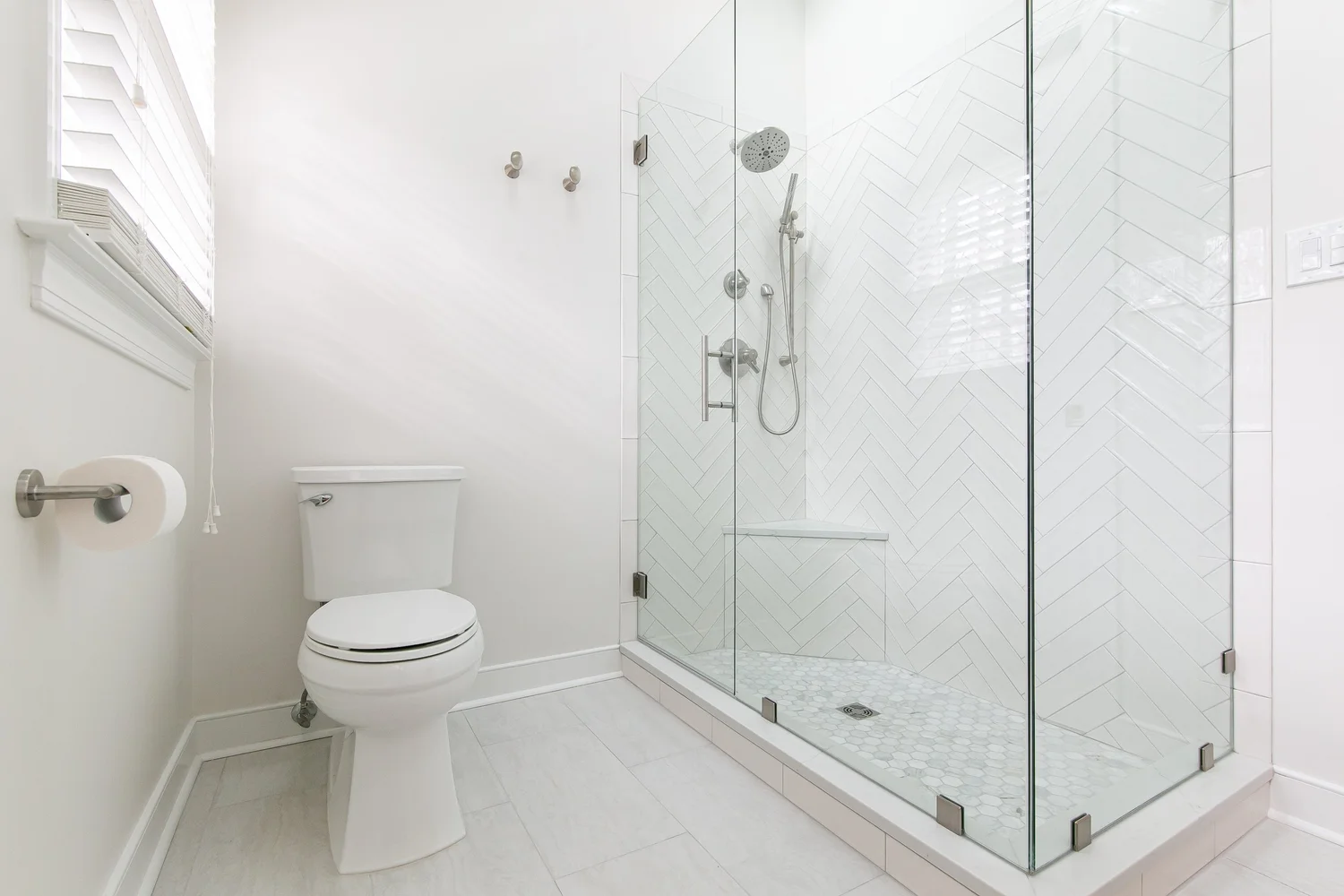 Closer view of the completed surfaces from Bathroom Remodel — Windsor Forest Williamsburg Virginia — Project 2 by VanFleet Homes