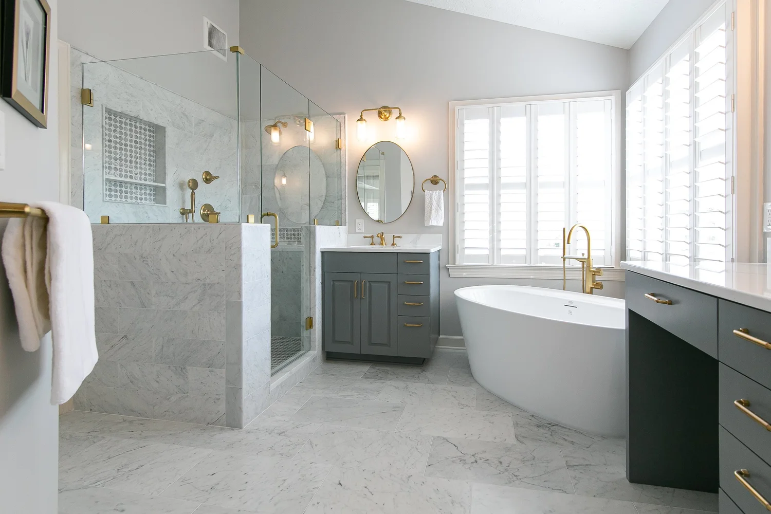 Wide view of the finished room from Bathroom Remodel — Kiln Creek Yorktown Virginia — Project 1 by VanFleet Homes
