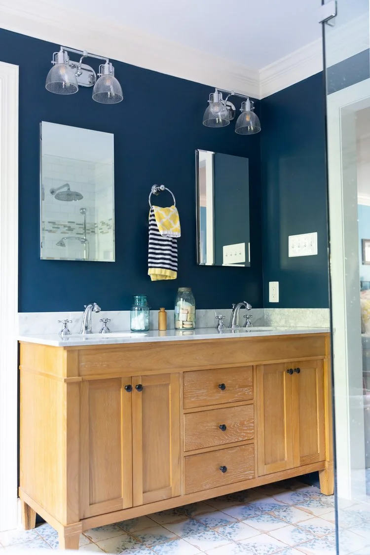 Secondary room perspective with completed details from Bathroom Remodel — Multi-Bath Remodel Queenslake Williamsburg Virginia by VanFleet Homes