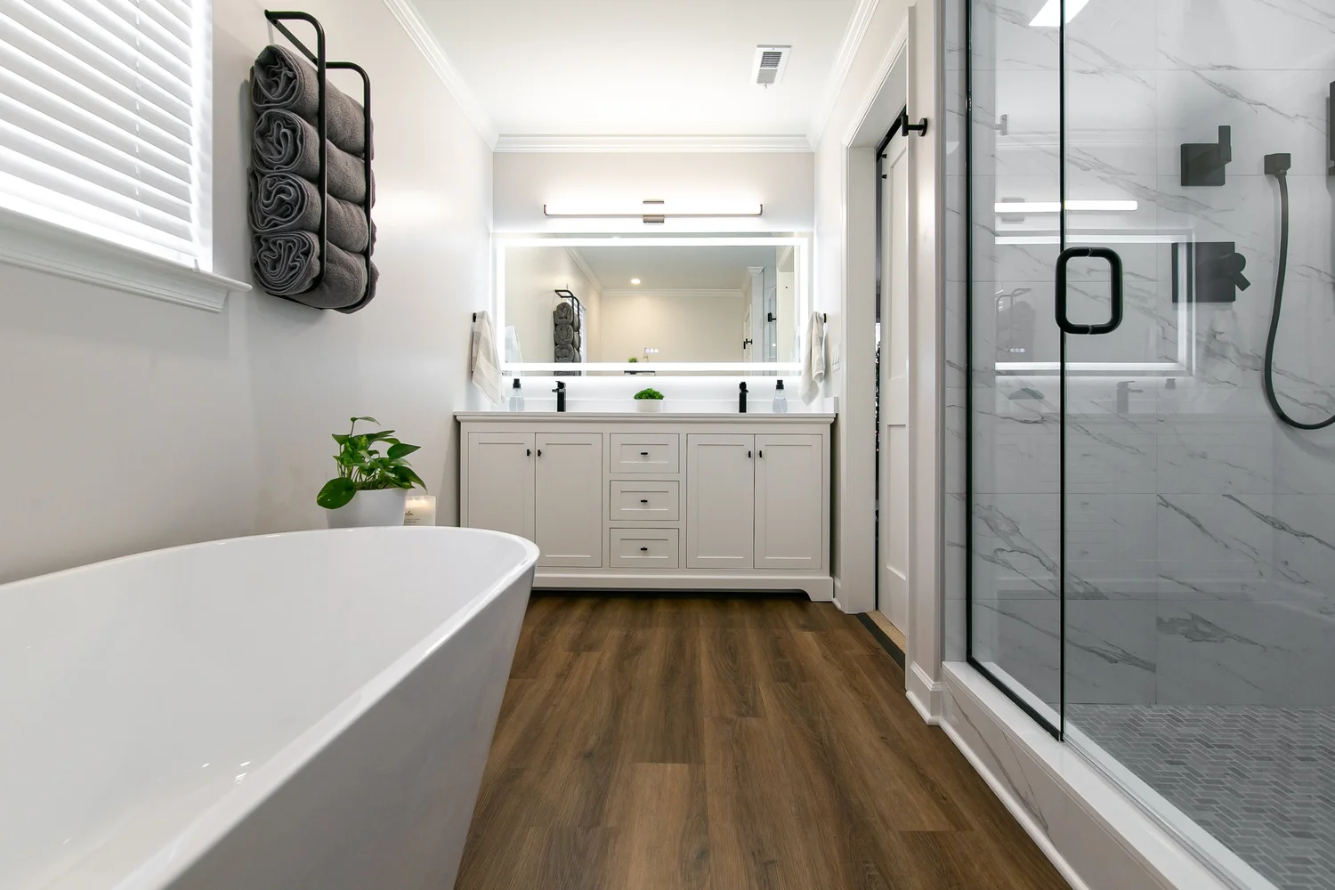 Material and craftsmanship perspective from Bathroom Remodel — Scotts Pond Williamsburg Virginia by VanFleet Homes