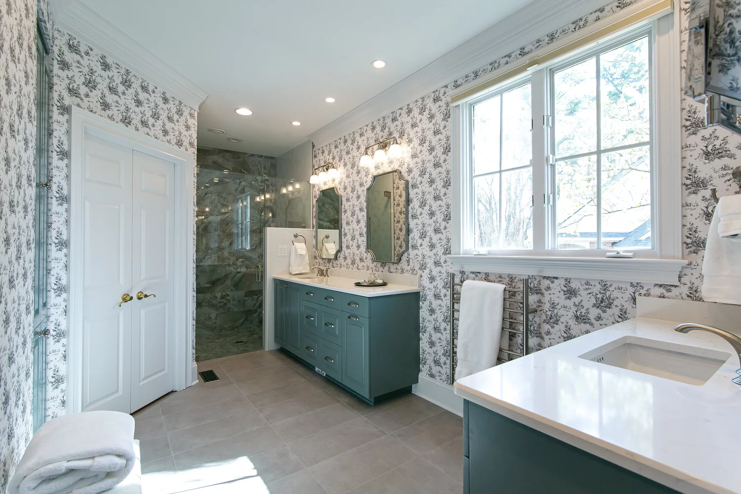 Featured overview of the completed space from Bathroom Remodel — Governor’s Land Williamsburg Virginia by VanFleet Homes