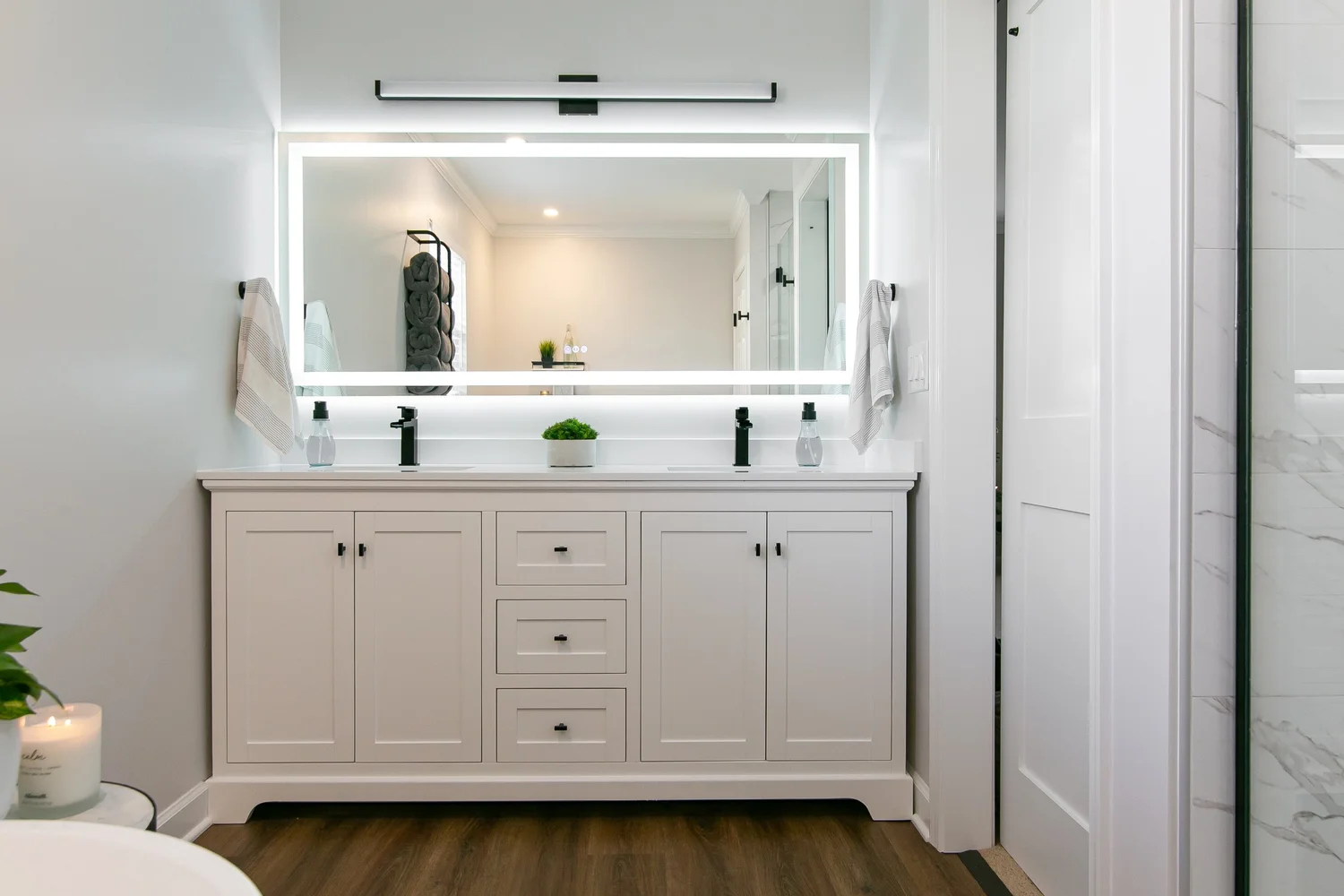 Alternate angle showing the completed construction from Bathroom Remodel — Scotts Pond Williamsburg Virginia by VanFleet Homes