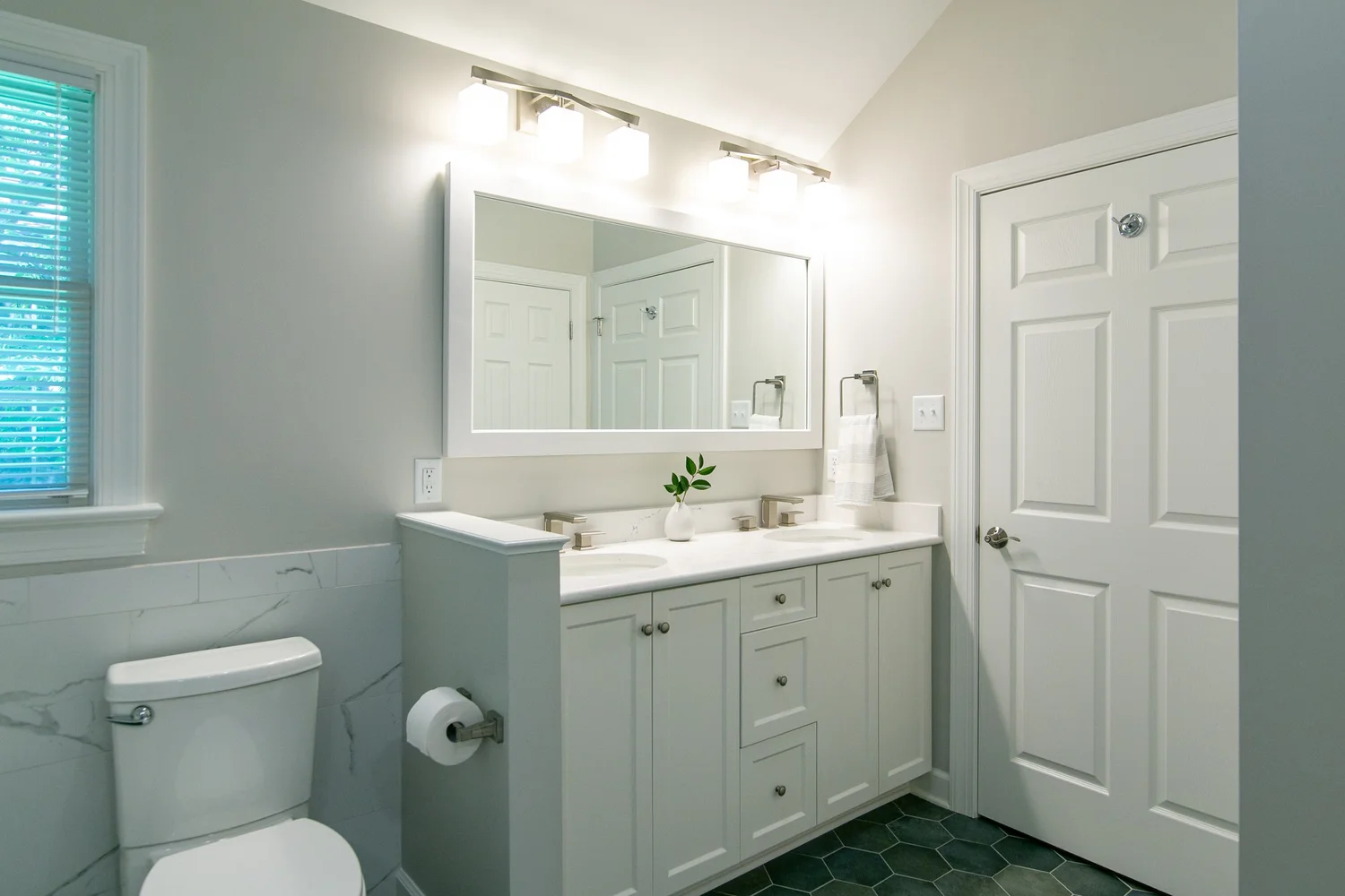 View showing the renovated elements working together from Bathroom Remodel — Powhatan Williamsburg Virginia by VanFleet Homes