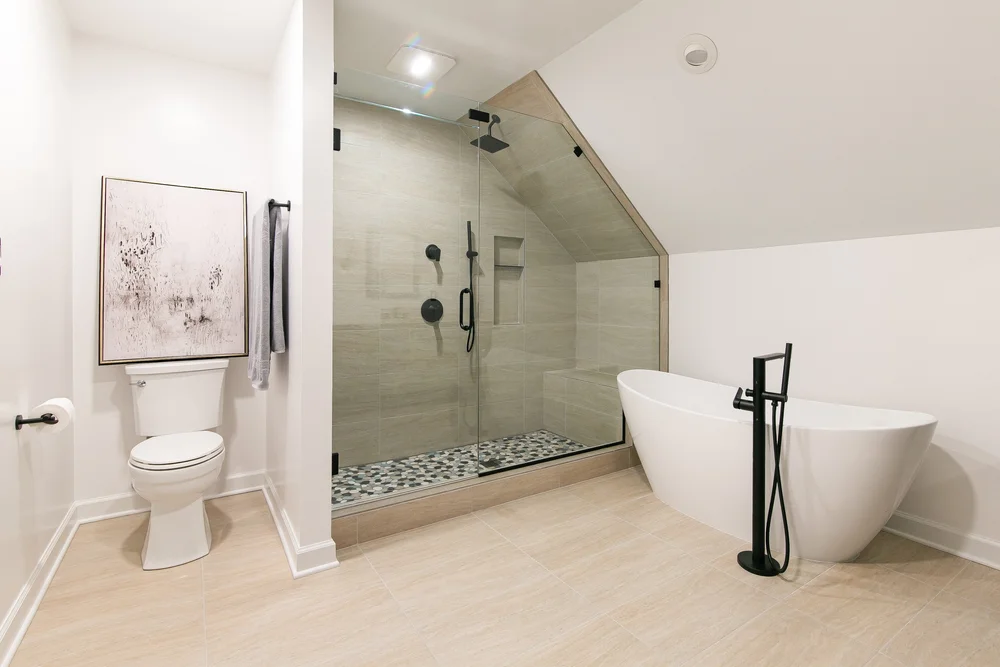 Featured overview of the completed space from Bathroom Remodel — Kingsmill Williamsburg Virginia by VanFleet Homes