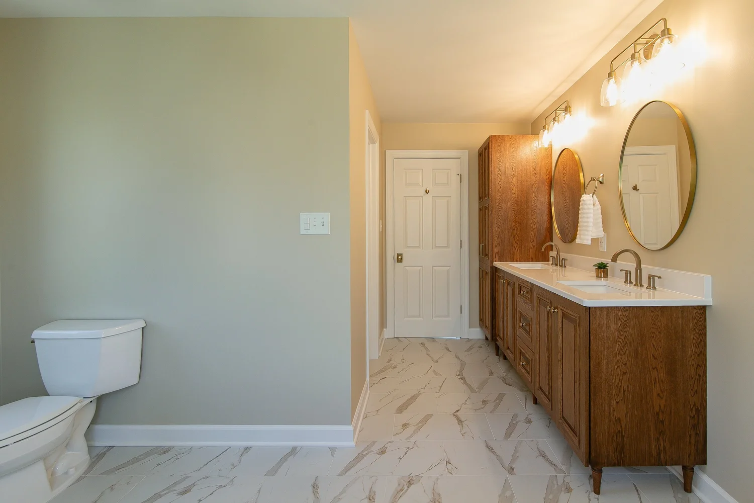 View showing the renovated elements working together from Bathroom Remodel — Windsor Forest Williamsburg Virginia — Project 1 by VanFleet Homes