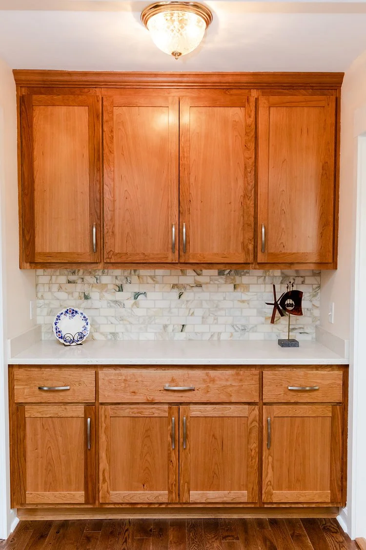 Closer view of the completed surfaces from Kitchen Remodel — Kingsmill Williamsburg Virginia by VanFleet Homes