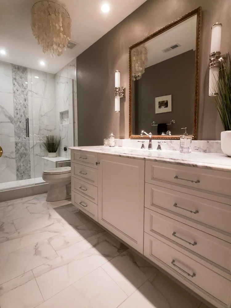 Detail-focused view of the completed remodel from Bathroom Remodel — Fyfe Court Williamsburg Virginia by VanFleet Homes
