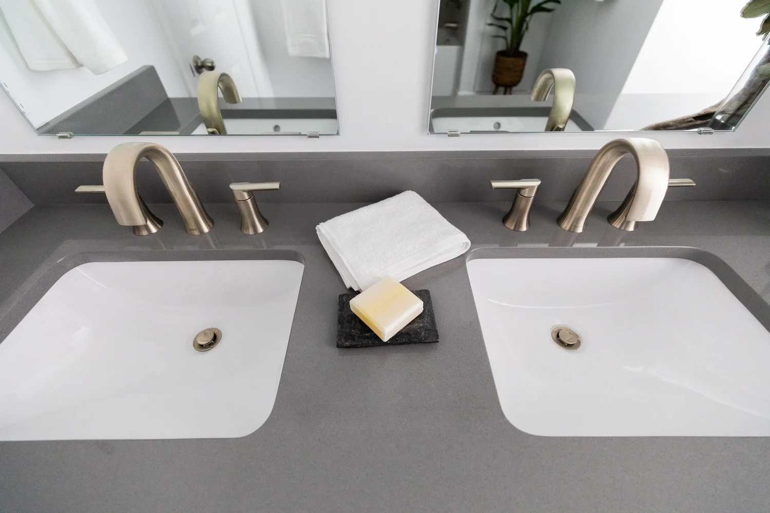 Detail-focused view of the completed remodel from Bathroom Remodel — Queenslake Yorktown Virginia by VanFleet Homes