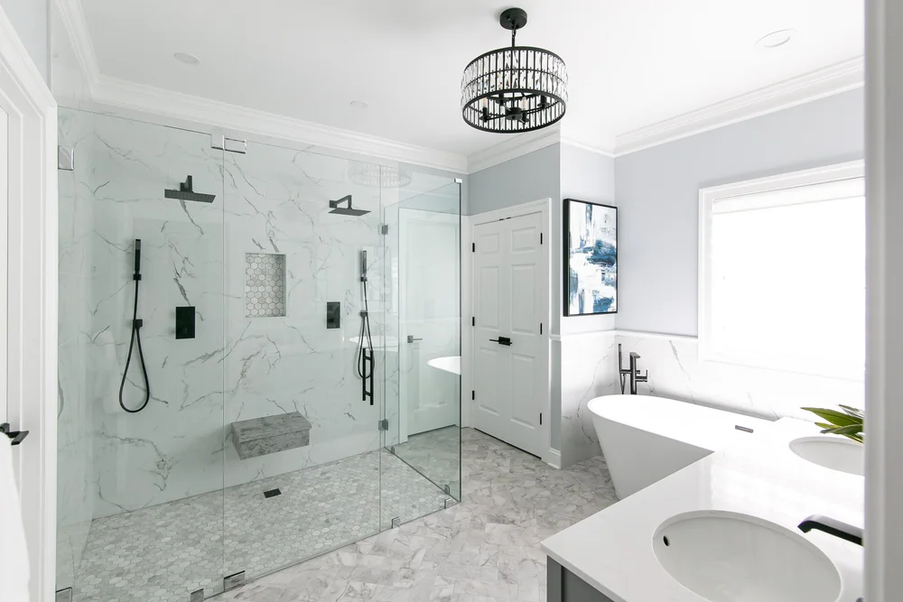 Featured overview of the completed space from Bathroom Remodel — Greensprings West Williamsburg Virginia — Project 1 by VanFleet Homes