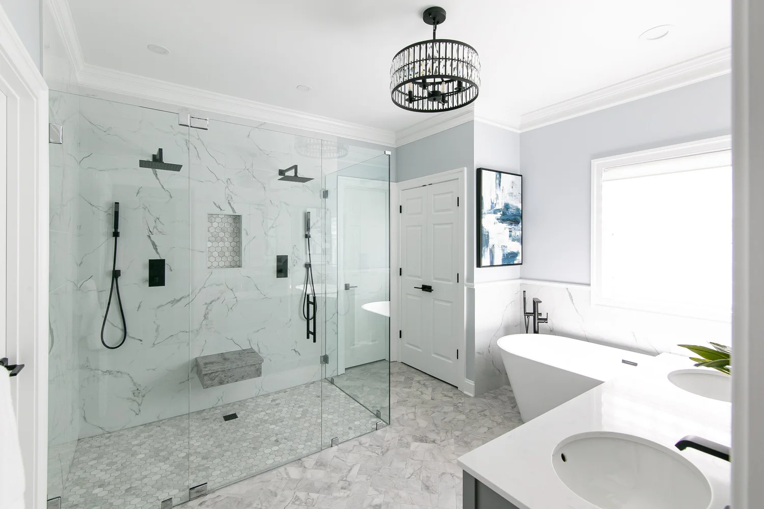 Featured overview of the completed space from Bathroom Remodel — Greensprings West Williamsburg Virginia — Project 1 by VanFleet Homes