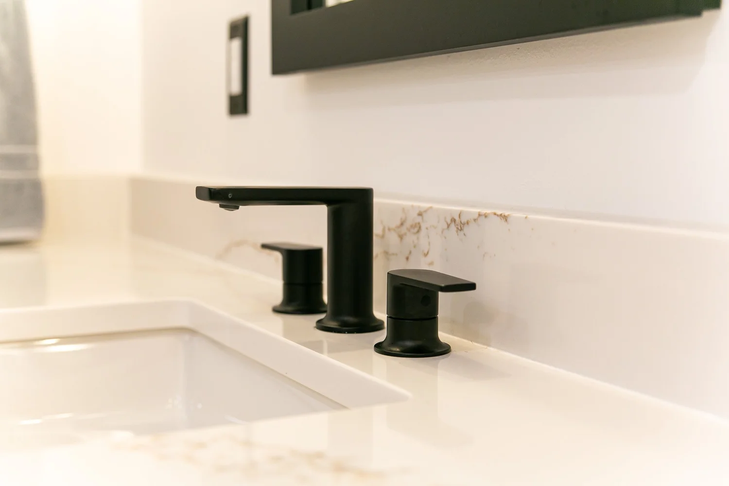 Closer view of the completed surfaces from Bathroom Remodel — Kingsmill Williamsburg Virginia by VanFleet Homes