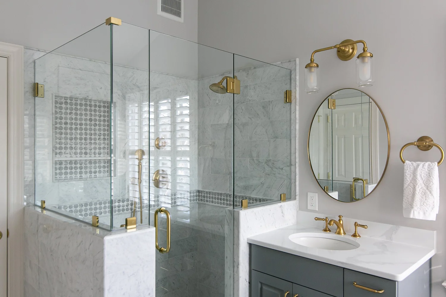 Detail-focused view of the completed remodel from Bathroom Remodel — Kiln Creek Yorktown Virginia — Project 1 by VanFleet Homes
