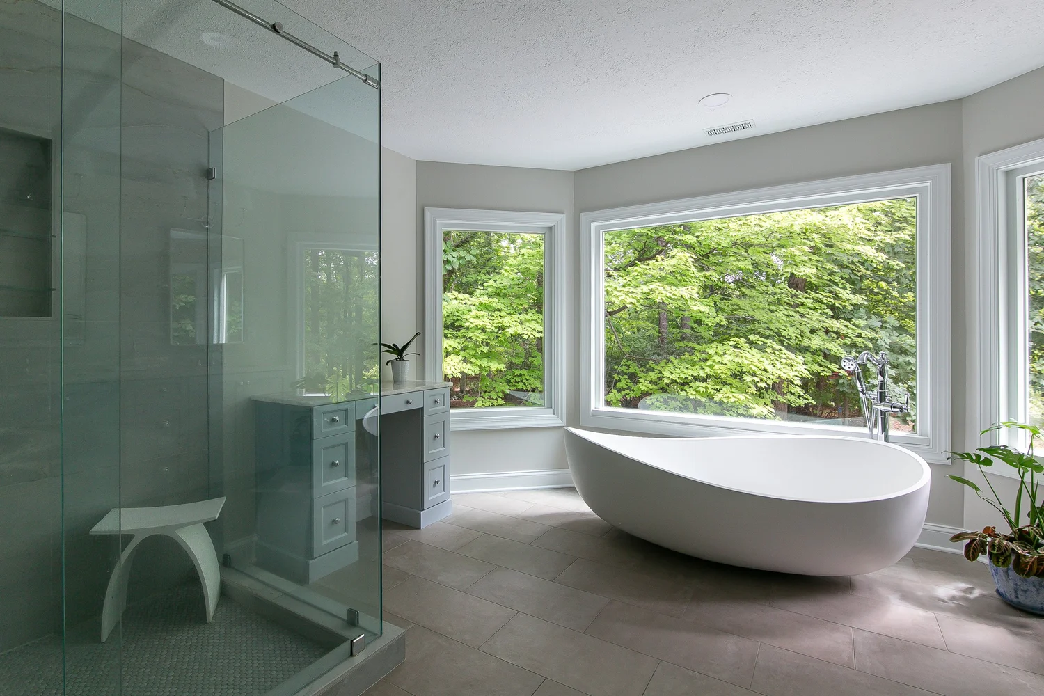 Closer view of the completed surfaces from Bathroom Remodel — Toano Virginia by VanFleet Homes