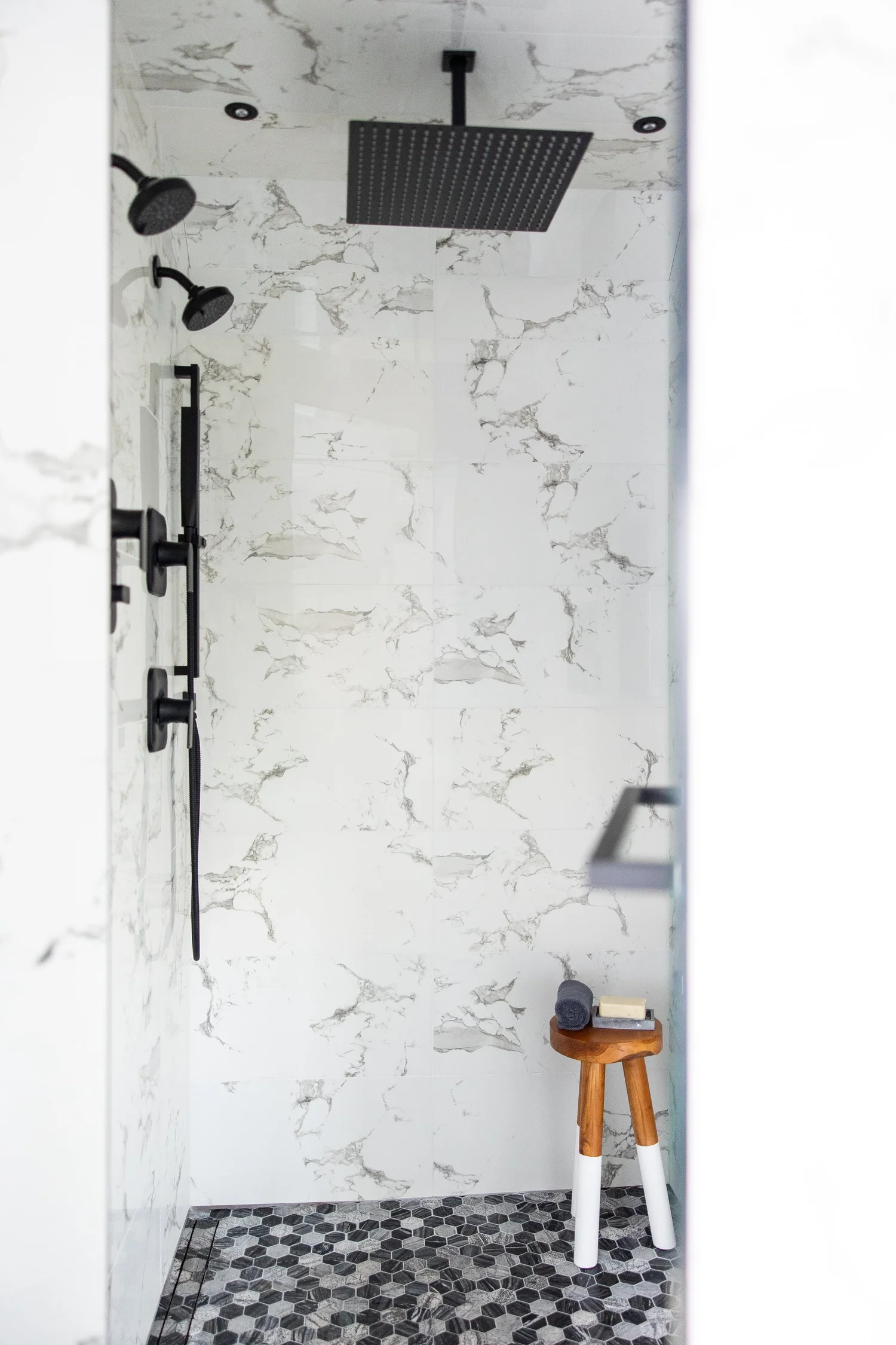 Perspective showing coordinated materials and finishes from Bathroom Remodel — Greensprings West Williamsburg Virginia — Project 2 by VanFleet Homes