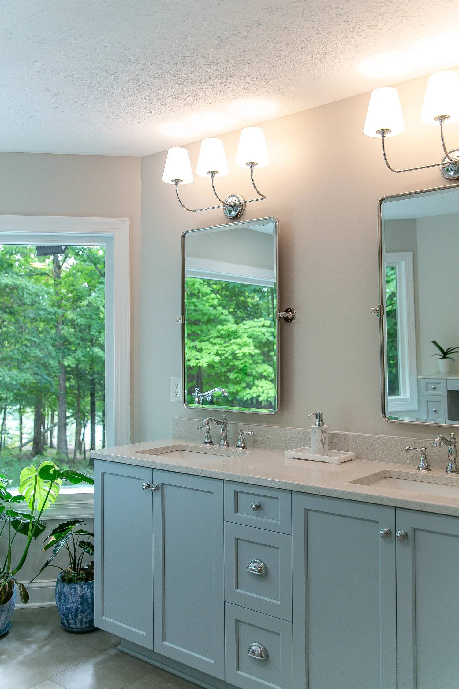 Alternate perspective across the renovated space from Bathroom Remodel — Toano Virginia by VanFleet Homes