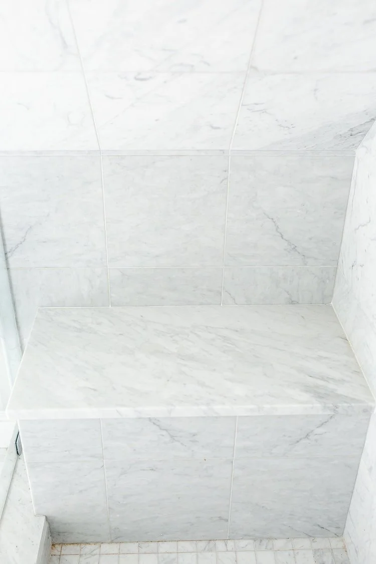 Closer view of the completed surfaces from Bathroom Remodel — Pleasant Point Surry Virginia by VanFleet Homes