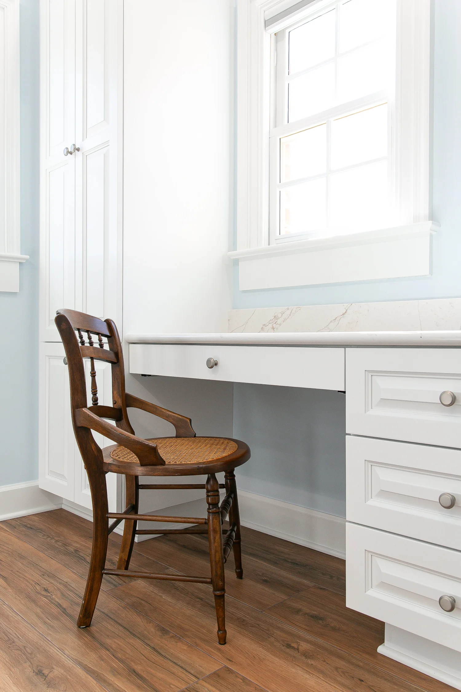 Perspective highlighting the new layout and flow from Bathroom Remodel — The Cove Williamsburg Virginia by VanFleet Homes