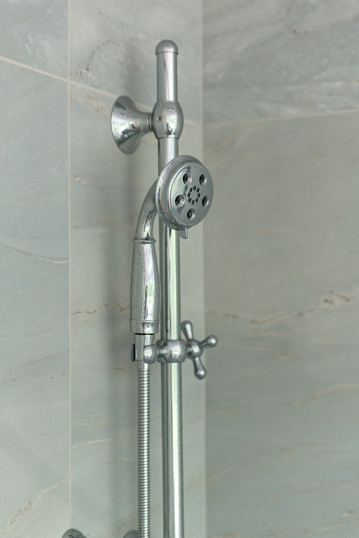 Perspective highlighting the new layout and flow from Bathroom Remodel — Toano Virginia by VanFleet Homes