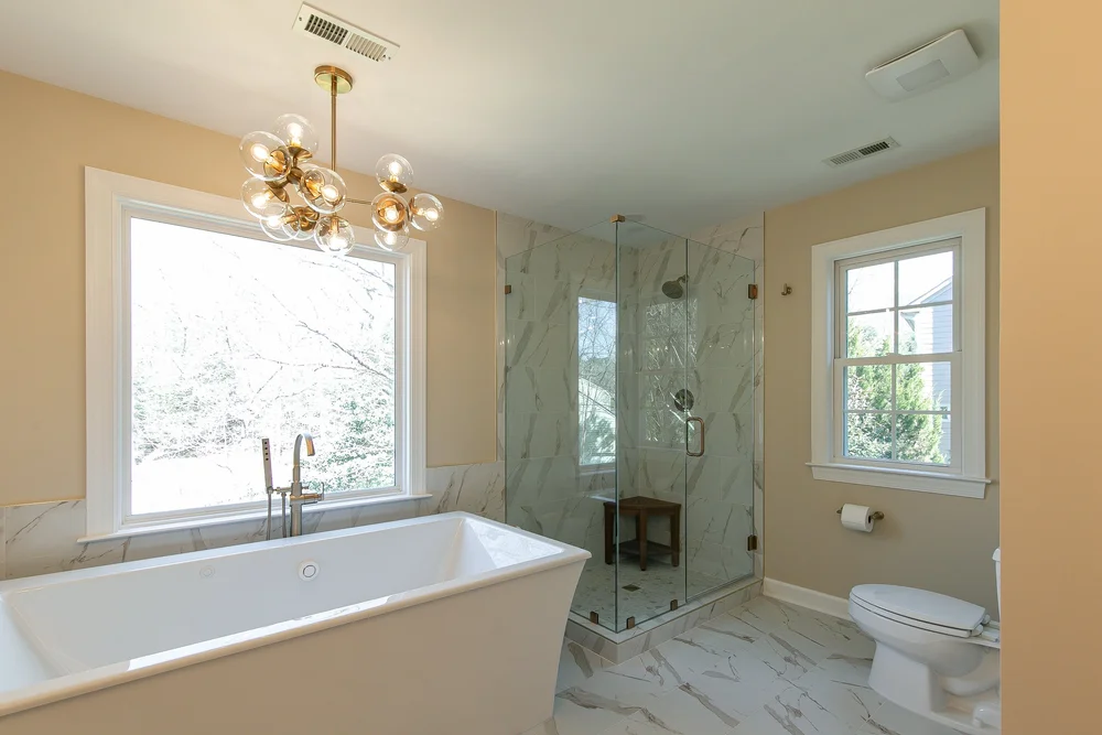 Featured overview of the completed space from Bathroom Remodel — Windsor Forest Williamsburg Virginia — Project 1 by VanFleet Homes