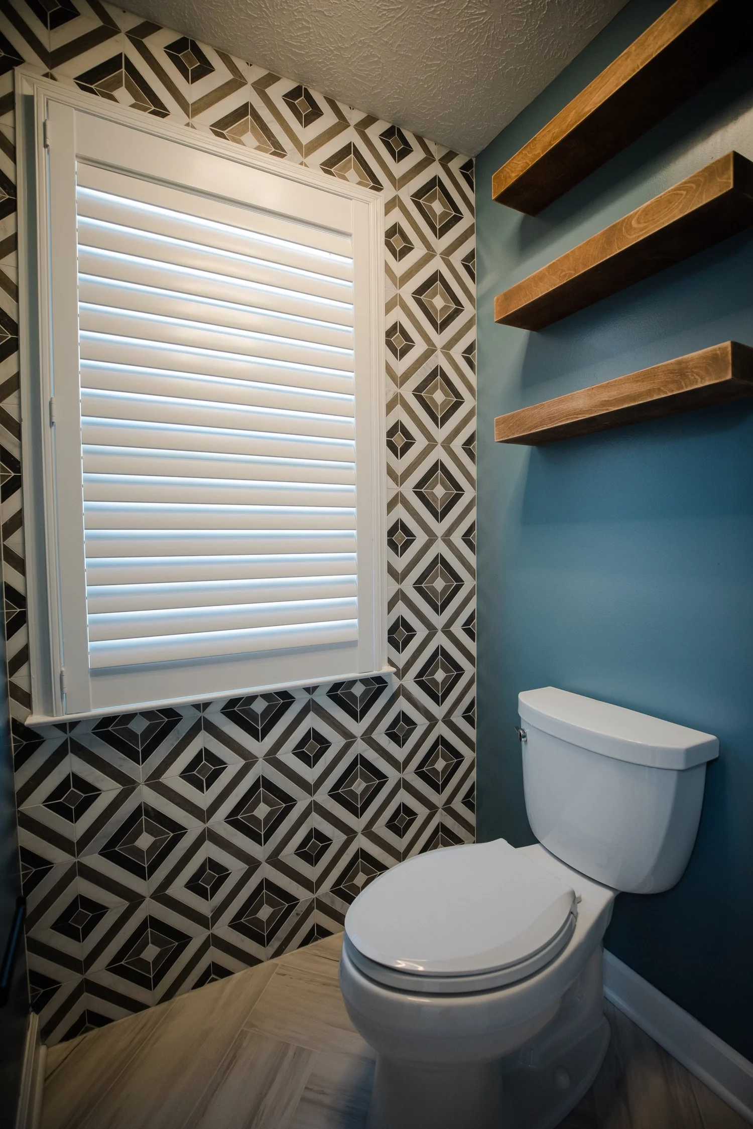 Perspective showing coordinated materials and finishes from Bathroom Remodel — Kiln Creek Newport News Virginia by VanFleet Homes