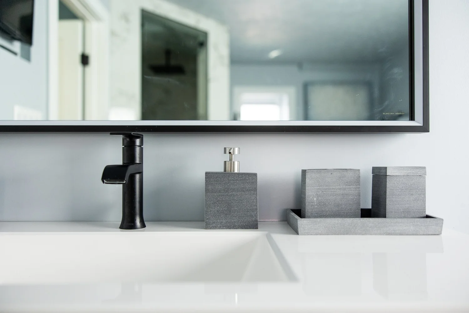 Closer view of the completed surfaces from Bathroom Remodel — Greensprings West Williamsburg Virginia — Project 2 by VanFleet Homes